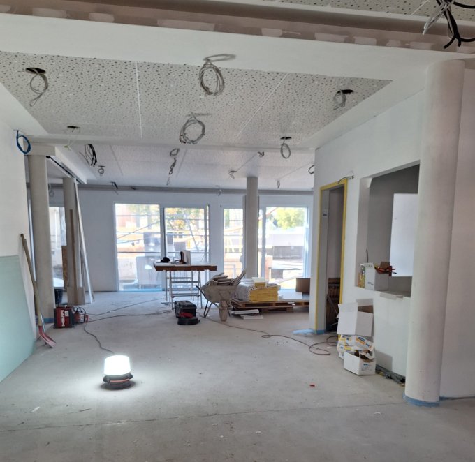 Innenaufnahme der Baustelle St. Marien am Kump Steinheim